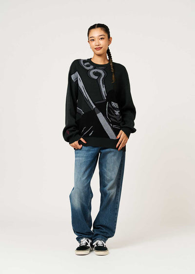 Fairy Tail 20th Anniversary Collaboration Mystogan Jacquard Knit Sweater - worn view 5