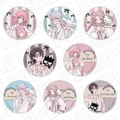 Fall in Love, You False Angels x Sanrio Characters - Can Badge Complete Set (8 Types)