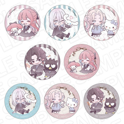 Fall in Love, You False Angels x Sanrio Characters - Chibi Can Badge Complete Set (8 Types)