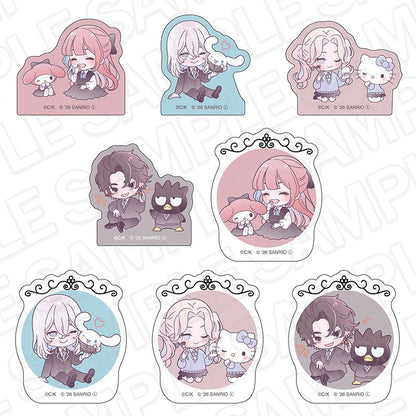 Fall in Love, You False Angels x Sanrio Characters - Chibi Die-Cut Sticker Complete Set (8 Types)
