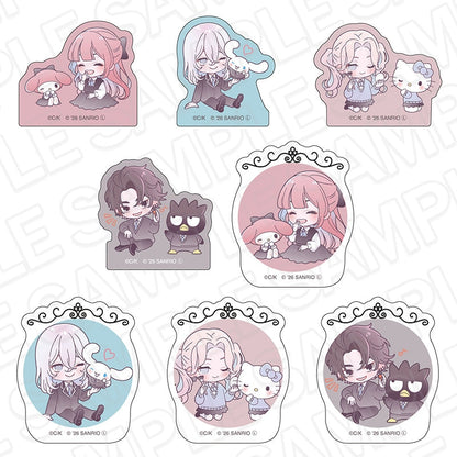 Fall in Love, You False Angels x Sanrio Characters - Chibi Die-Cut Sticker Complete Set (8 Types)