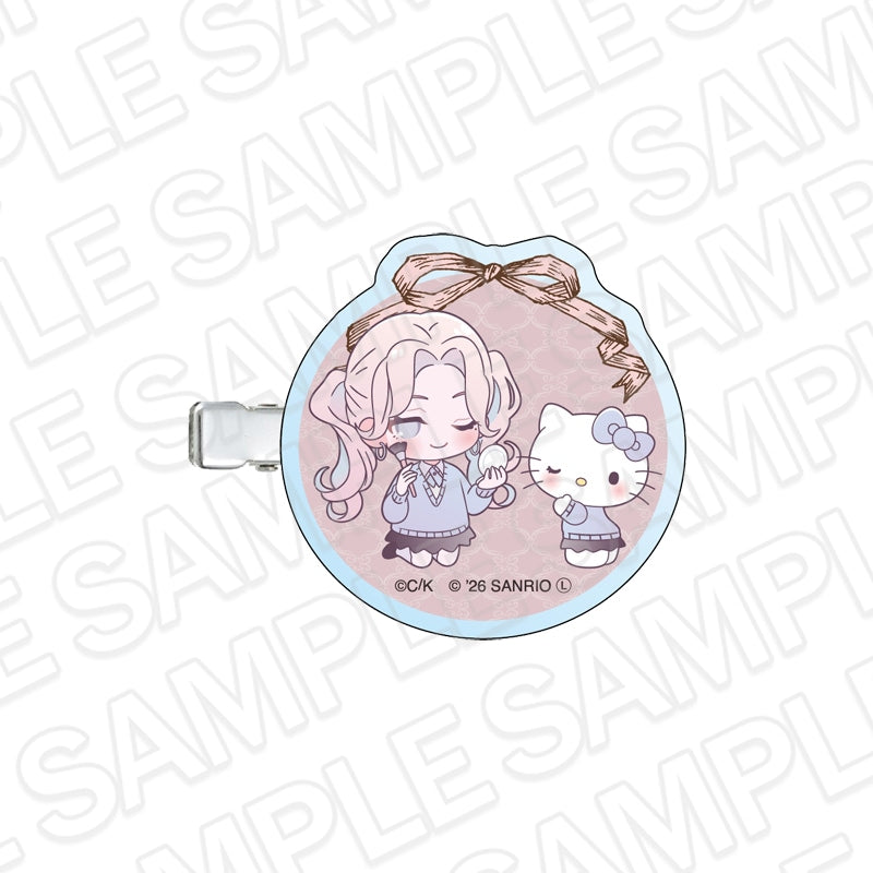 Fall in Love, You False Angels x Sanrio Characters - Chibi Hair Clip Beni Momoi x Hello Kitty