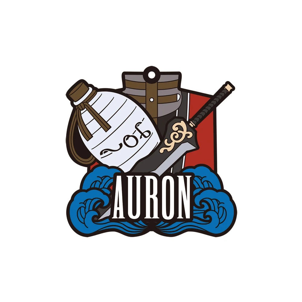 Final Fantasy X 25th Anniversary Kuji F Prize Rubber Strap - Auron, official Square Enix collectible.