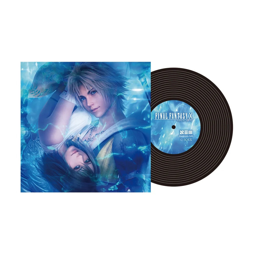 Final Fantasy X 25th Anniversary Kuji G Prize Music Record Keychain - Design 1, official Square Enix collectible.