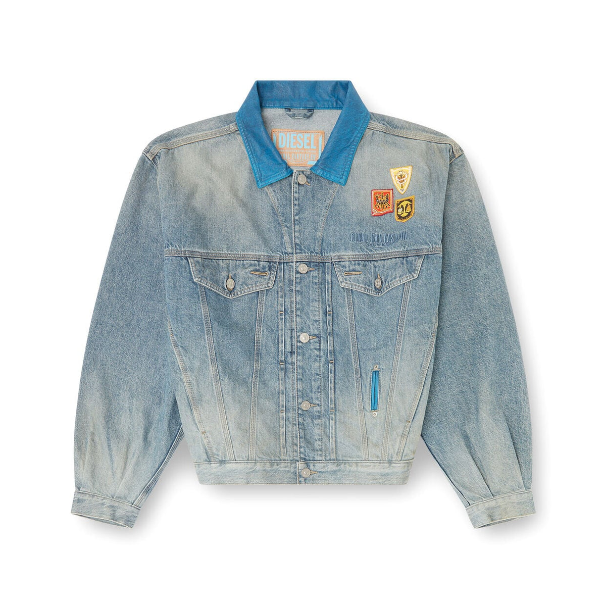 Final Fantasy XIV Collaboration - Eorzean Flags Denim Trucker Jacket FF-D-DENVER - Official Product Photo 1
