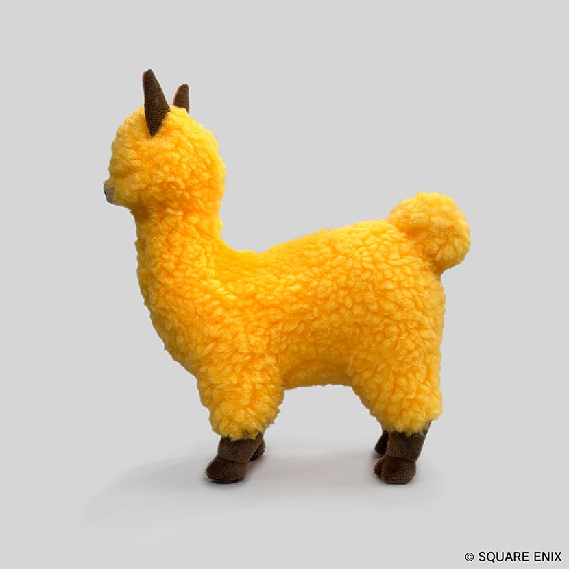 Final Fantasy XIV Golden Alpaca Plushie with Sparkly Sticker - official product view 3
