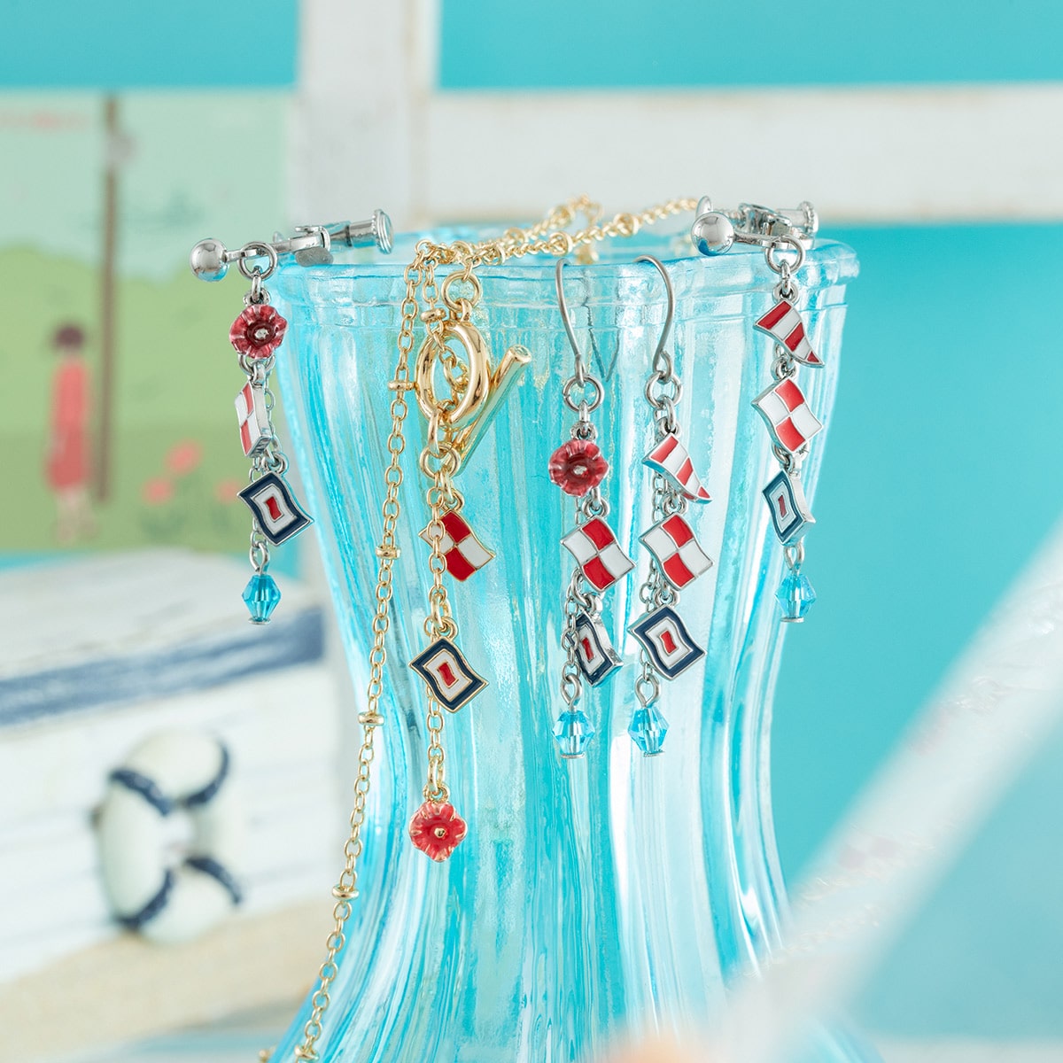 From Up on Poppy Hill Signal Flag Pierced Earrings - official view 9