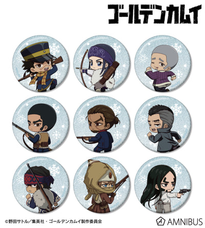 Golden Kamuy Fighting Backs Ver. Chibi Glitter Can Badge Ver. A - official product photo 1