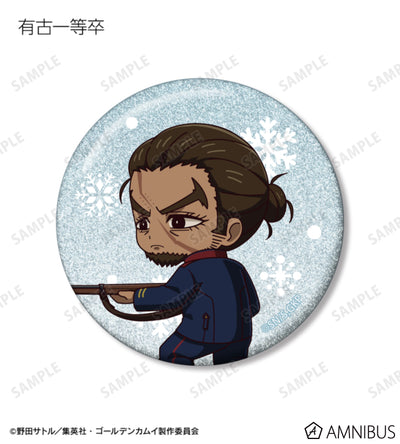 Golden Kamuy Fighting Backs Ver. Chibi Glitter Can Badge Ver. A - official product photo 6