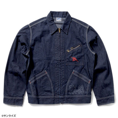 Gundam STRICT-G x Lee RX-93 91-B indigo denim jacket - official photo 1