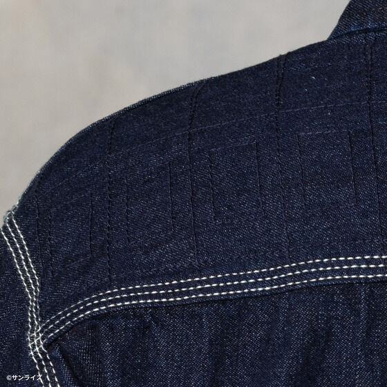 Gundam STRICT-G x Lee RX-93 91-B indigo denim jacket - official photo 11
