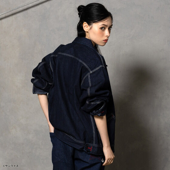 Gundam STRICT-G x Lee RX-93 91-B indigo denim jacket - official photo 14