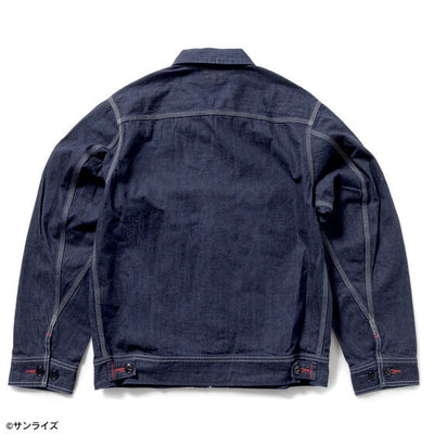 Gundam STRICT-G x Lee RX-93 91-B indigo denim jacket - official photo 2