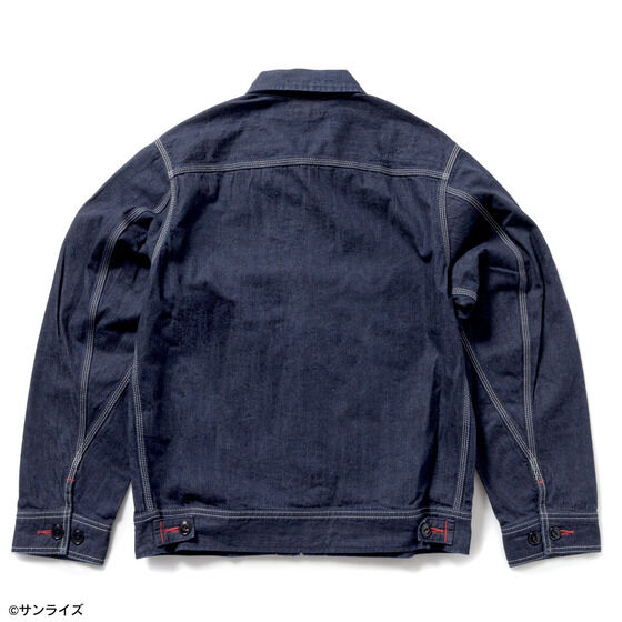Gundam STRICT-G x Lee RX-93 91-B indigo denim jacket - official photo 2