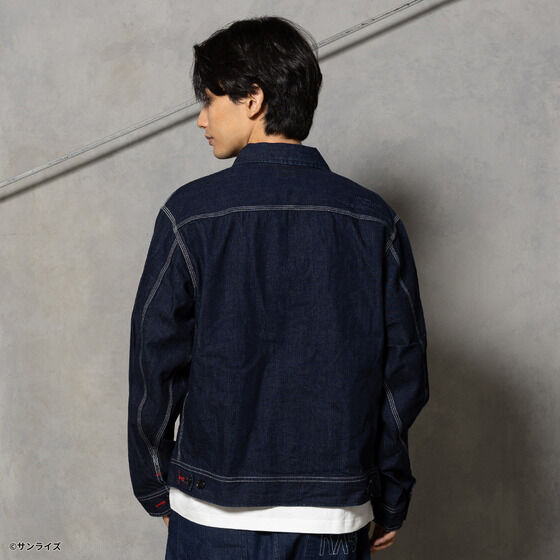 Gundam STRICT-G x Lee RX-93 91-B indigo denim jacket - official photo 7