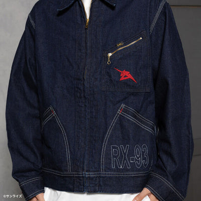Gundam STRICT-G x Lee RX-93 91-B indigo denim jacket - official photo 9