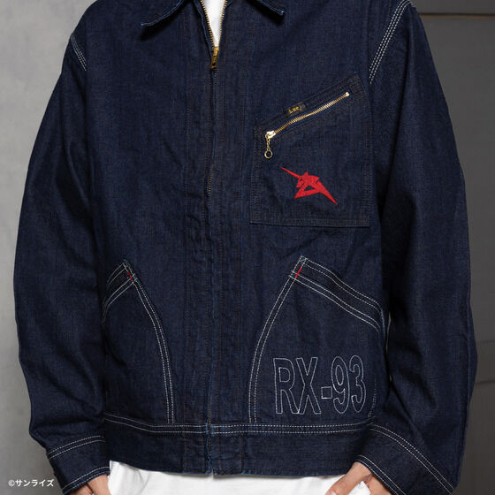 Gundam STRICT-G x Lee RX-93 91-B indigo denim jacket - official photo 9