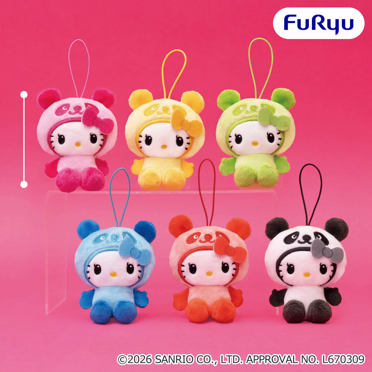 Hello Kitty - Colorful Panda Mascots complete set of 6 designs