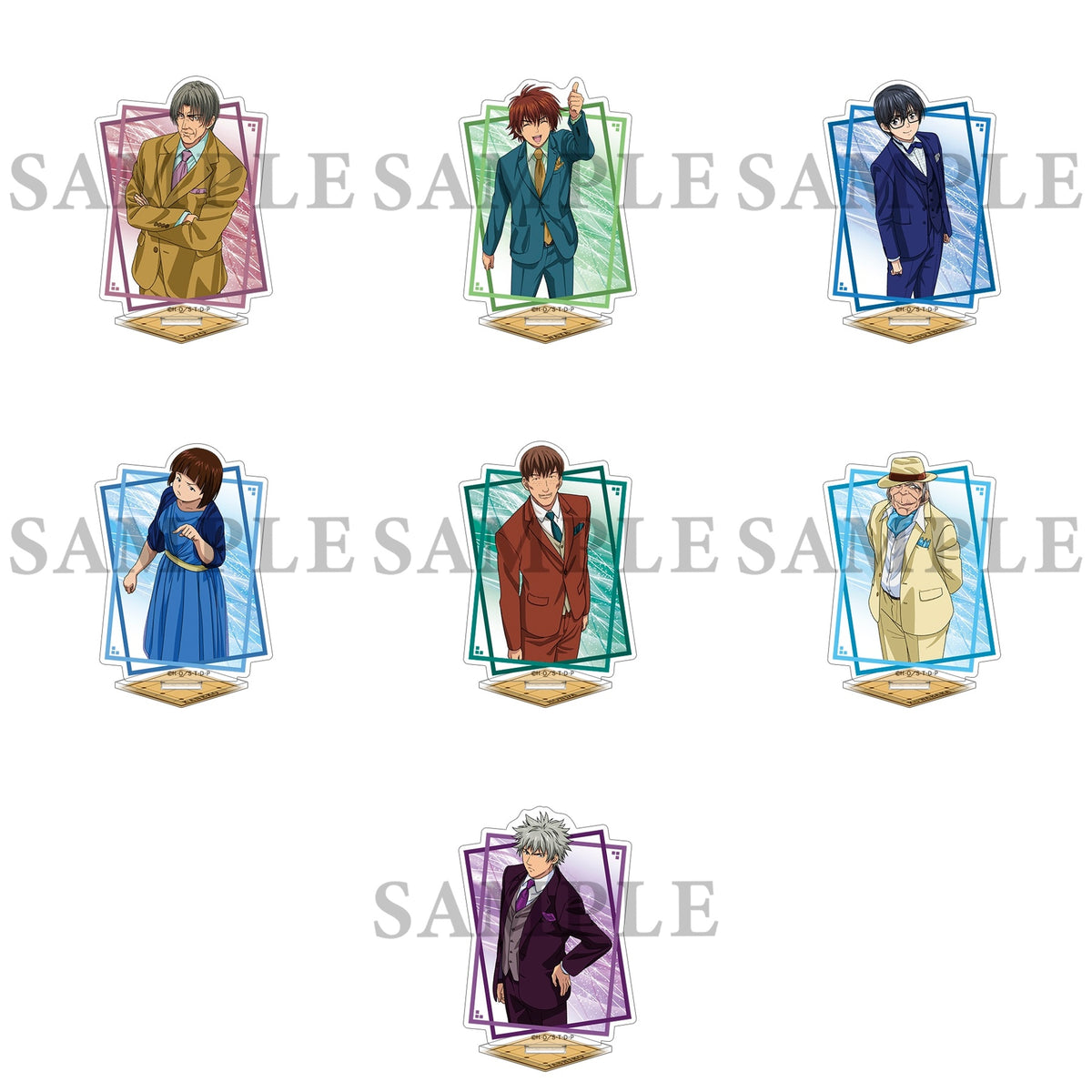 Hikaru no Go – 20th Anniversary Acrylic Stands (7 Types) – complete set showing every included model