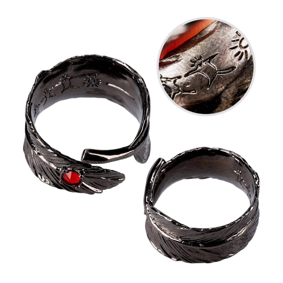 Howl's Moving Castle My Treasure Black Feather Ring - official view 13