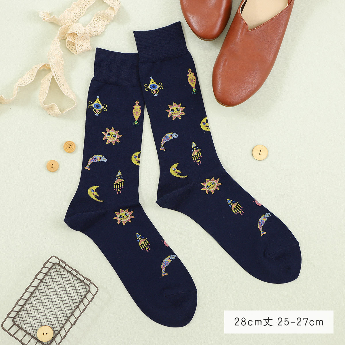 Howl's Moving Castle Socks - Howl's Room All-Over Pattern - official product view 3