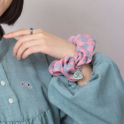 Howl's Moving Castle - Howl's Cloak Scrunchie with Calcifer Charm - official product view 1