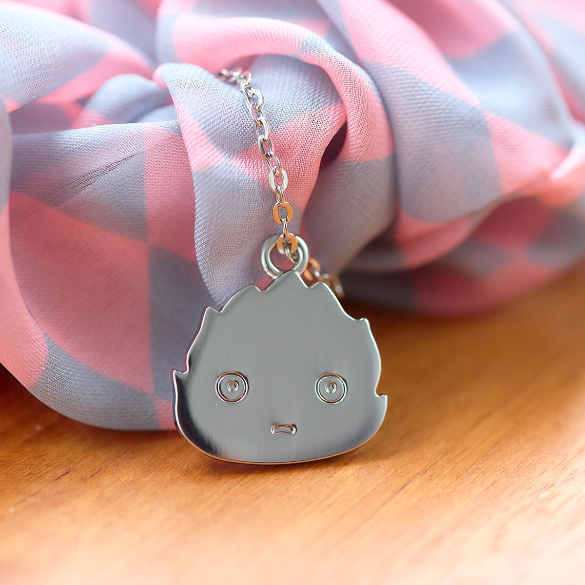 Howl's Moving Castle - Howl's Cloak Scrunchie with Calcifer Charm - official product view 6