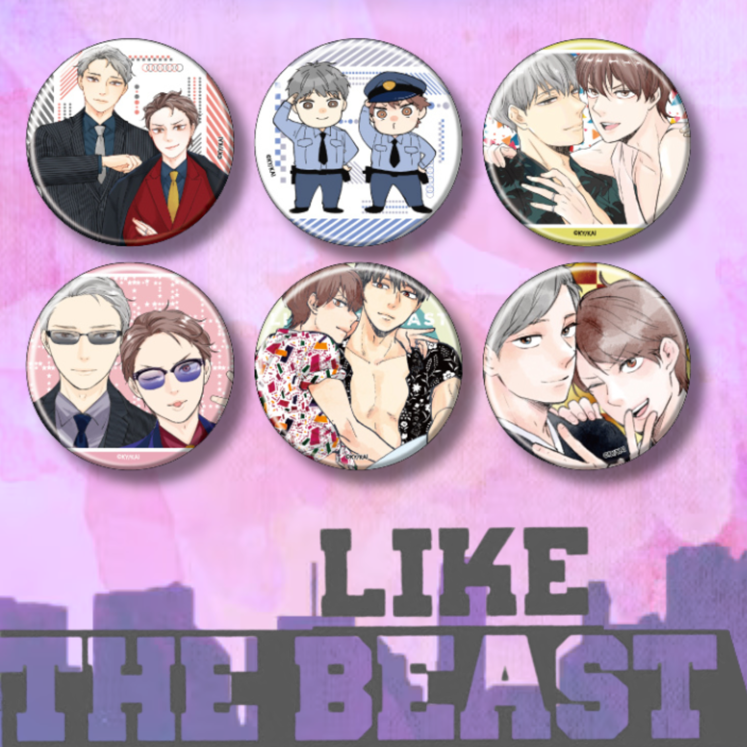 Like The Beast - Can Badge 02 Official & Original Illustration Set of 6 Types [Pre-Order Apr 2026]