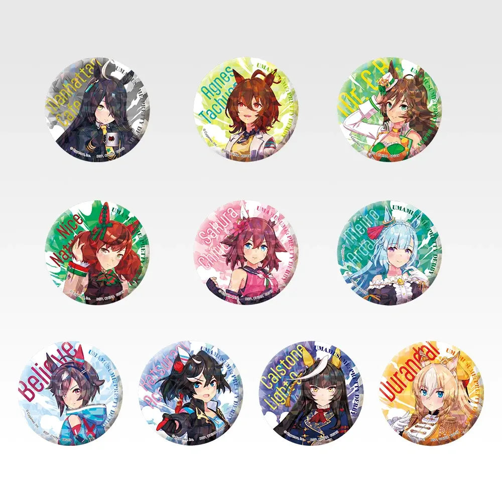 Ichiban Kuji Uma Musume Pretty Derby 14th Edition - G Prize Holographic Can Badge (10 Types) - complete set