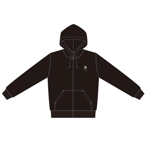 Kiryu black 8-bit zip hoodie front
