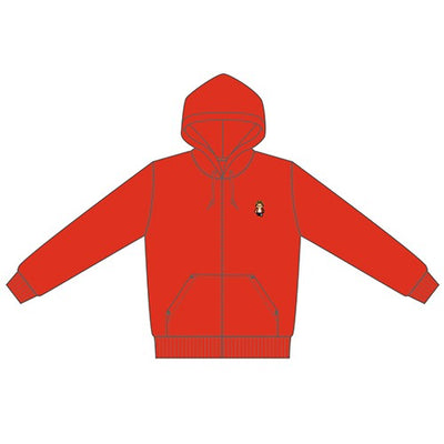 Ichiban red 8-bit zip hoodie front