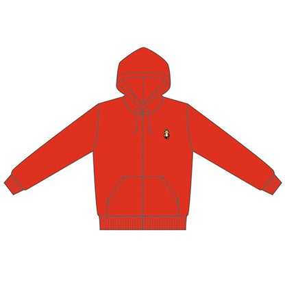 Ichiban red 8-bit zip hoodie front