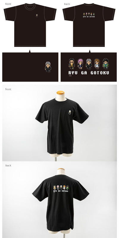 Kiryu 8-bit T-shirt front, back and detailed sample photos