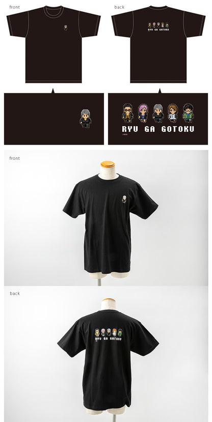 Kiryu 8-bit T-shirt front, back and detailed sample photos