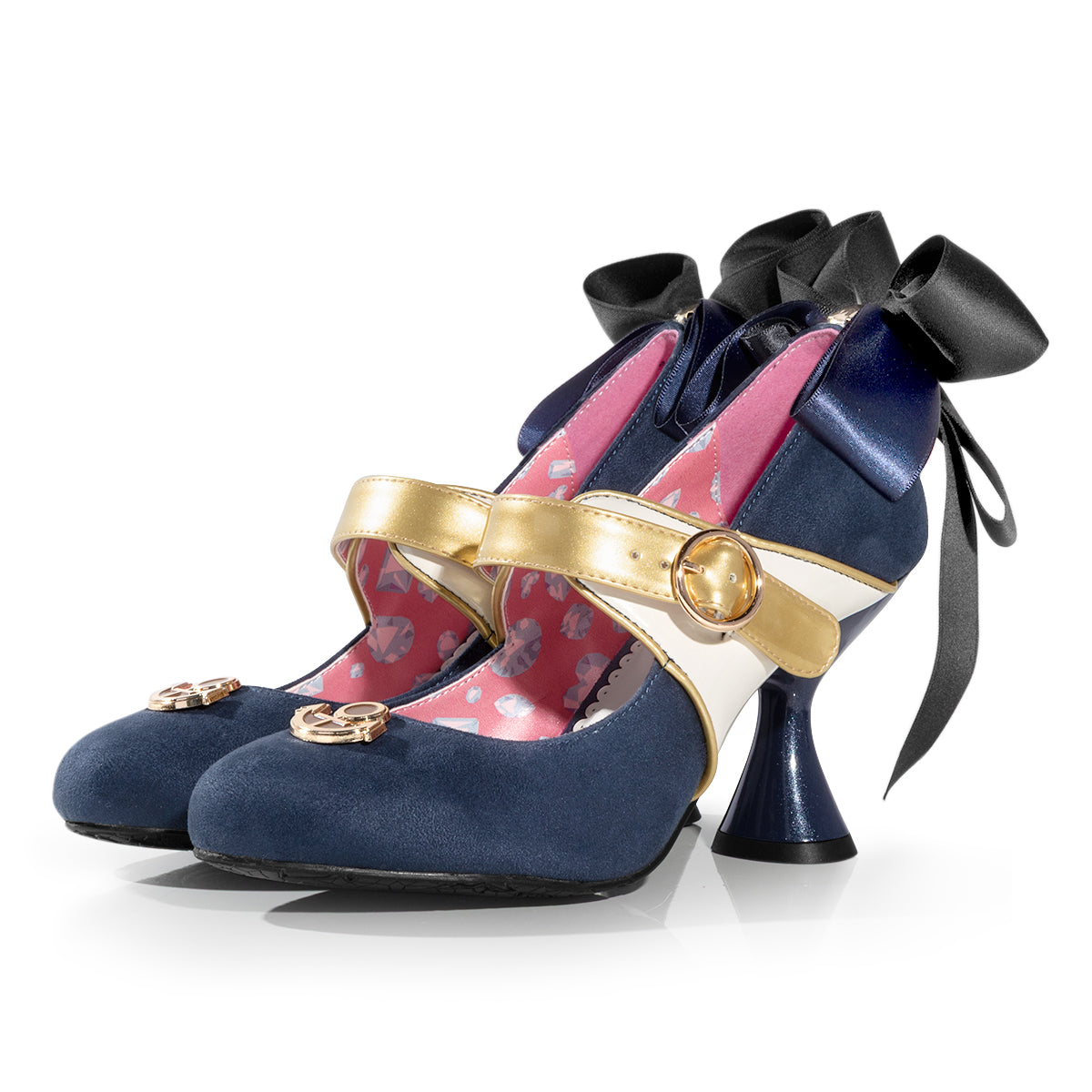 Josuke Higashikata navy pumps with bows - view 1