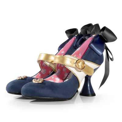Josuke Higashikata navy pumps with bows - view 1