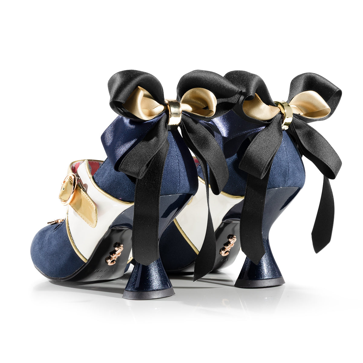 Josuke Higashikata navy pumps with bows - view 2