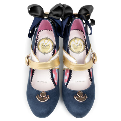 Josuke Higashikata navy pumps with bows - view 3