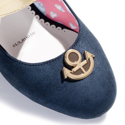 Josuke Higashikata navy pumps without bows - view 3