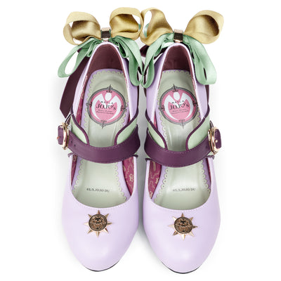Yoshikage Kira purple pumps with bows - view 3