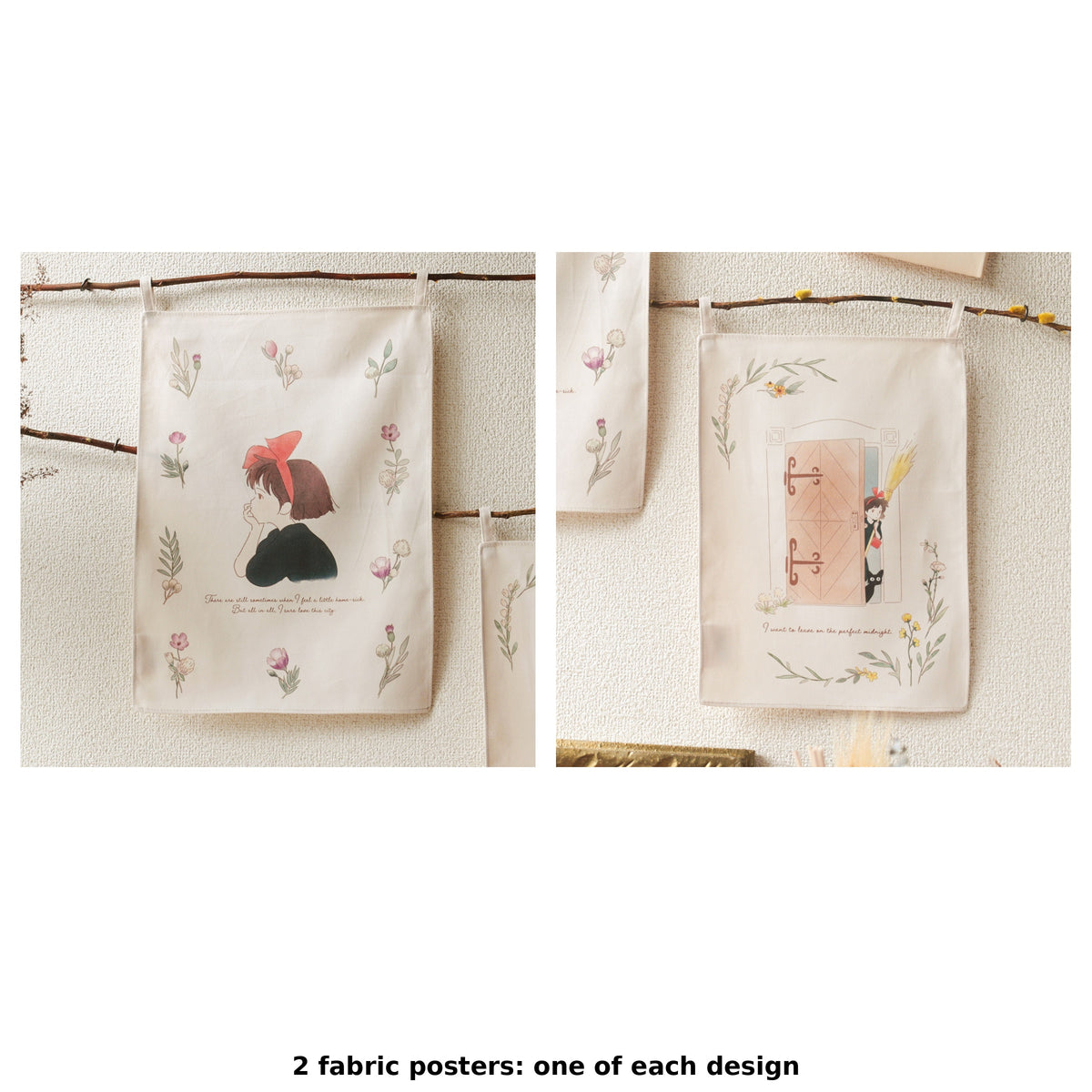 Kiki's Delivery Service Cotton Fabric Posters (2 Types) - Complete Set