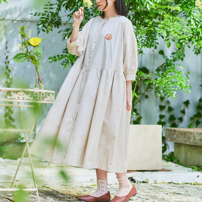 Kiki's Delivery Service Donguri Closet 2-Way Shirt Dress - Bread Wreath Natural - official view 1