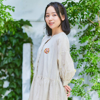 Kiki's Delivery Service Donguri Closet 2-Way Shirt Dress - Bread Wreath Natural - official view 2