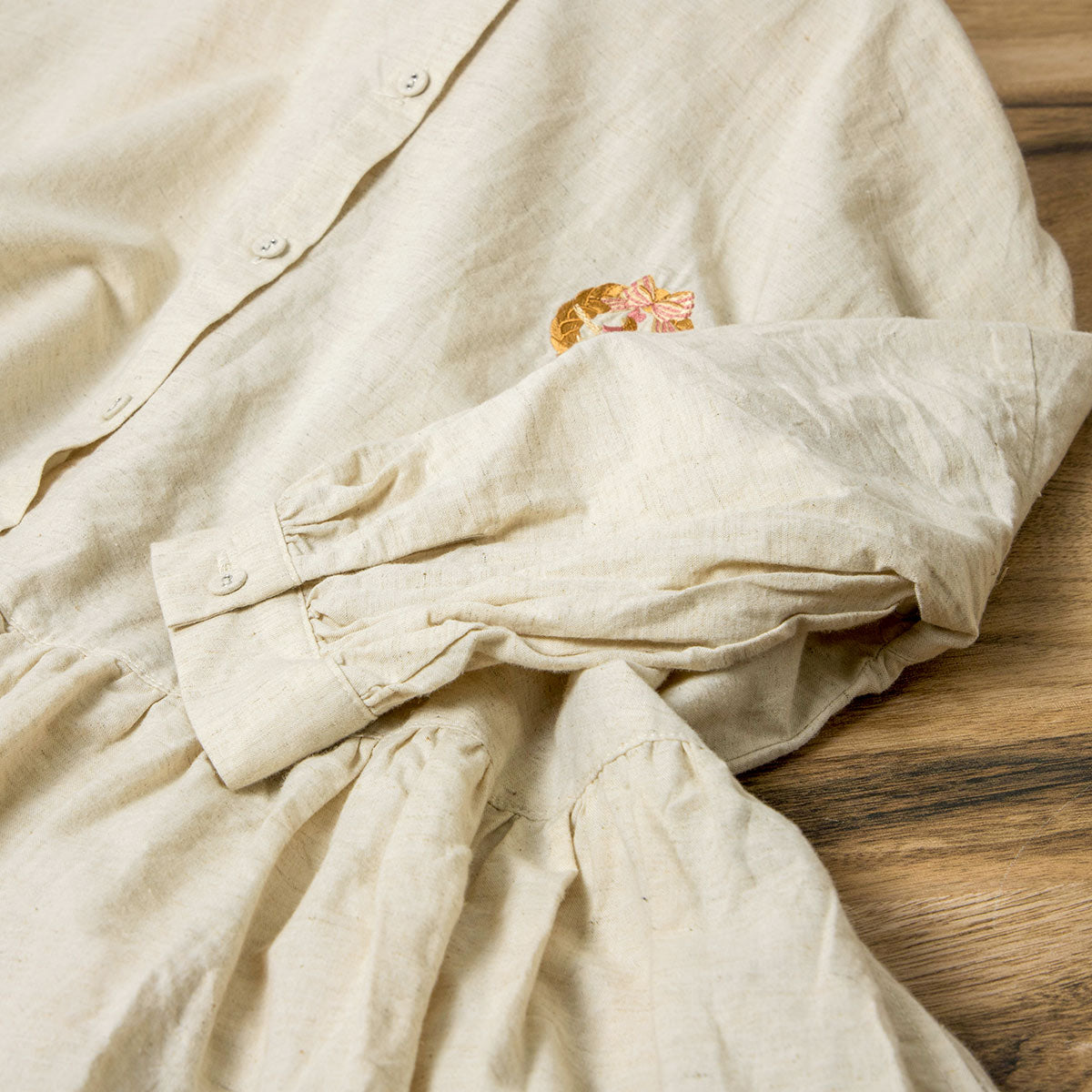 Kiki's Delivery Service Donguri Closet 2-Way Shirt Dress - Bread Wreath Natural - official view 7