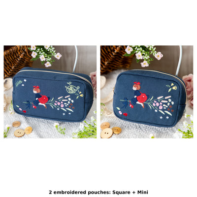 Kiki's Delivery Service Flower Wreath Embroidery Pouches (2 Types) - Complete Set