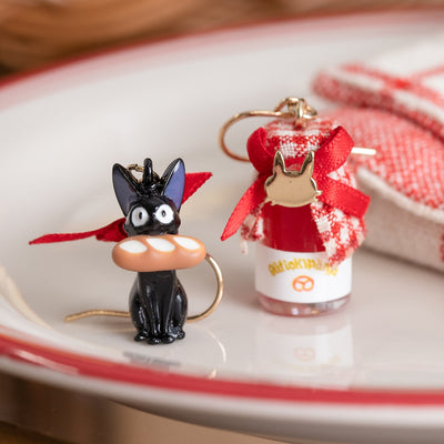 Kiki's Delivery Service Guchokipan Bakery Jam Jar and Jiji Earrings (2 Types) - Pierced Pair - official view 2