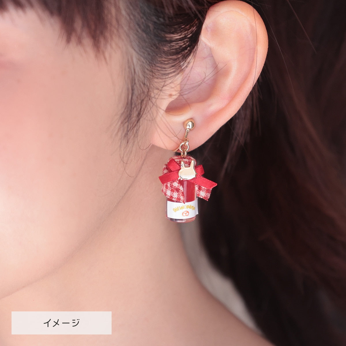 Kiki's Delivery Service Guchokipan Bakery Jam Jar and Jiji Earrings (2 Types) - Pierced Pair - official view 8