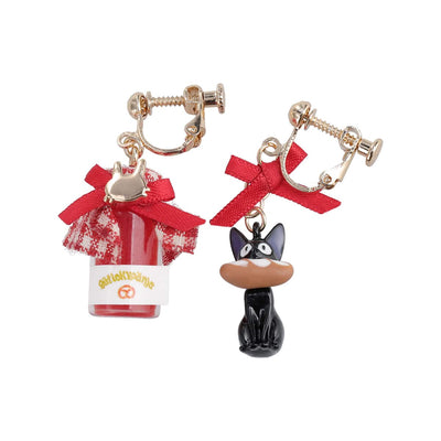 Kiki's Delivery Service Guchokipan Bakery Jam Jar and Jiji Earrings (2 Types) - Clip-On Pair - official view 14
