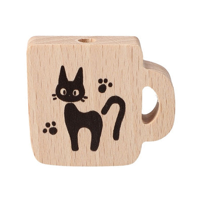 Kiki's Delivery Service Jiji Mug-Shaped Wooden Magnets (2 Types) - Natural - official view 3