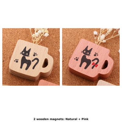 Kiki's Delivery Service Jiji Mug-Shaped Wooden Magnets (2 Types) - Complete Set